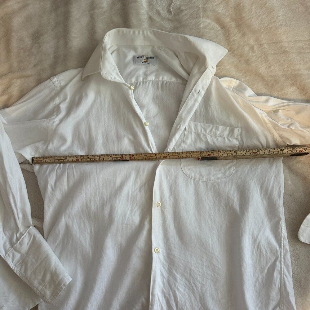 Enrico Venturi Mens White Button Up Shirt Cotton L Made In Italy - Picture 6 of 7